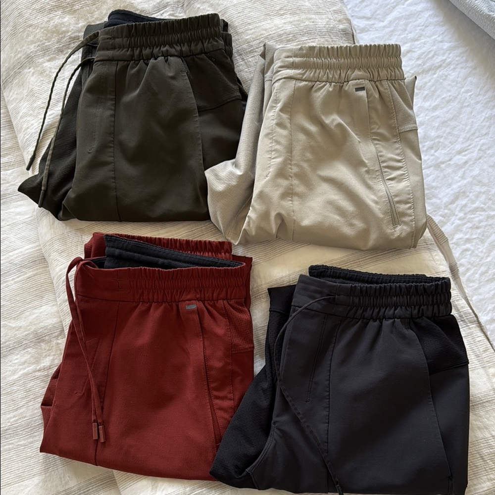 Lot of 4 Lulu Lemom athletica License To Train Joggers - Black, Red, Green, Bone